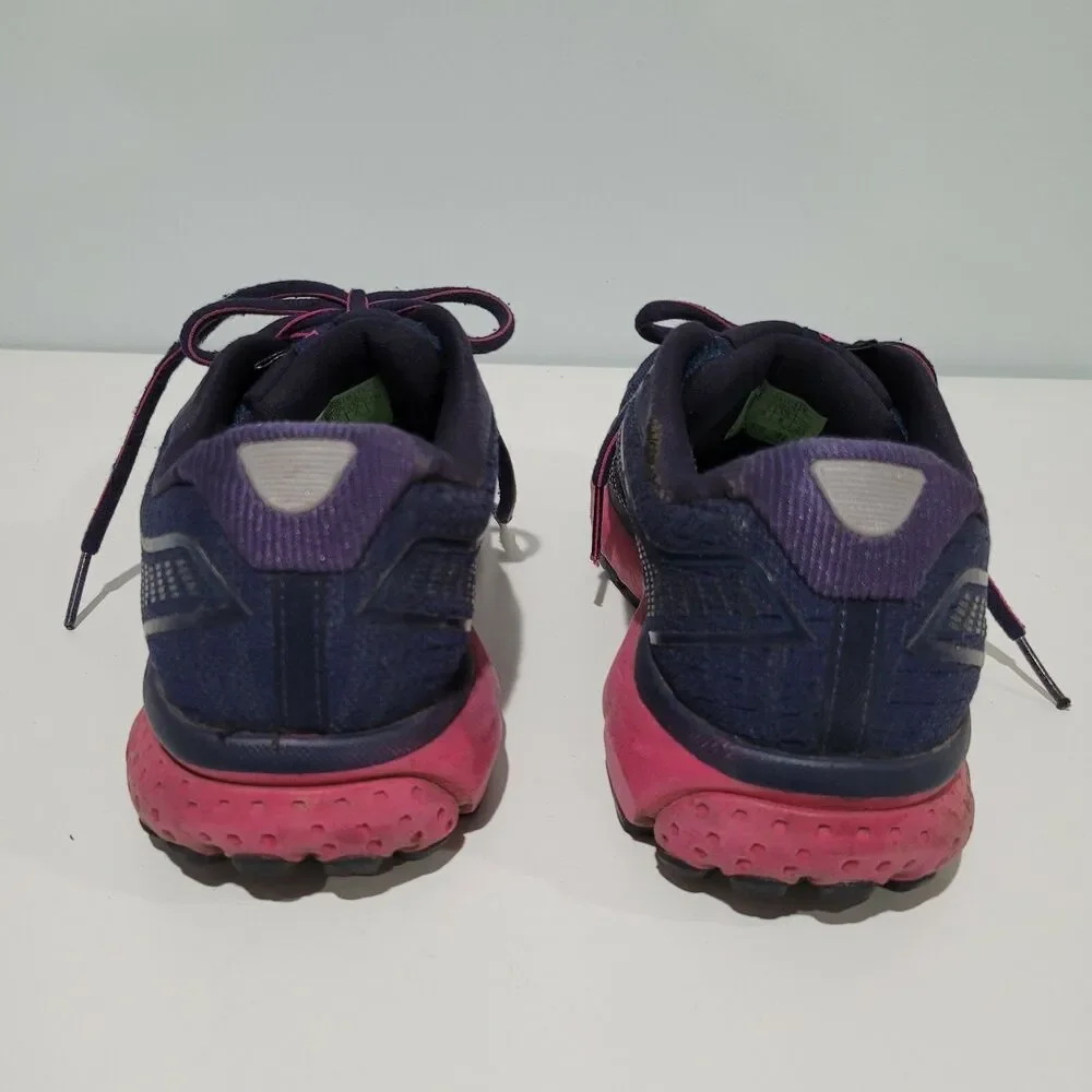Brooks Ghost 12 Womens Running Shoes Size 8 Navy Blue Pink 1203051B414